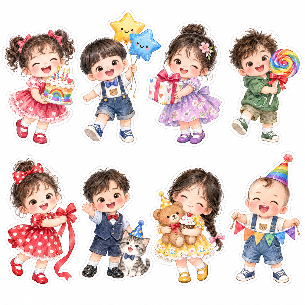 Sticker, Chibi Sinh Nhật, Em Bé Chibi (41)
