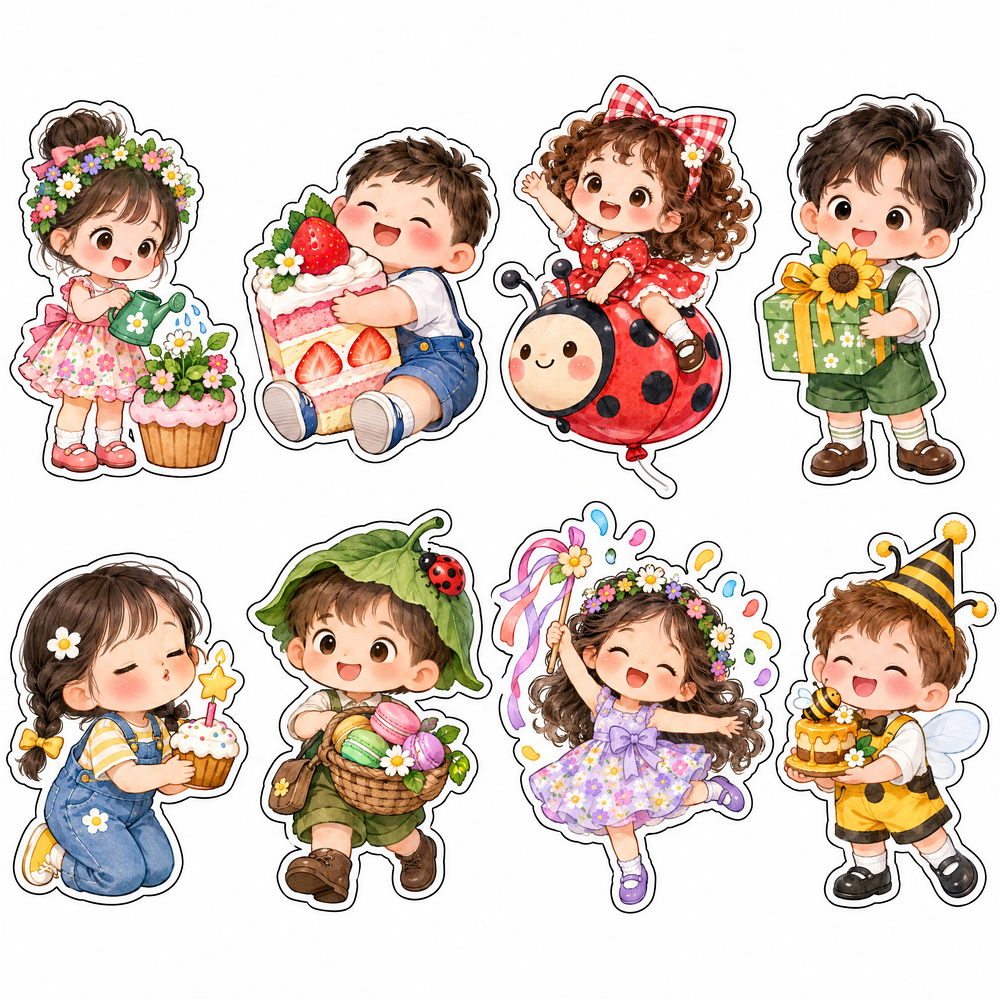 Sticker, Chibi Sinh Nhật, Em Bé Chibi (43)