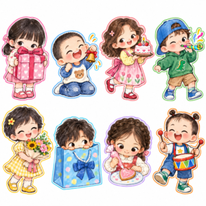 Sticker, Chibi Sinh Nhật, Em Bé Chibi (44)