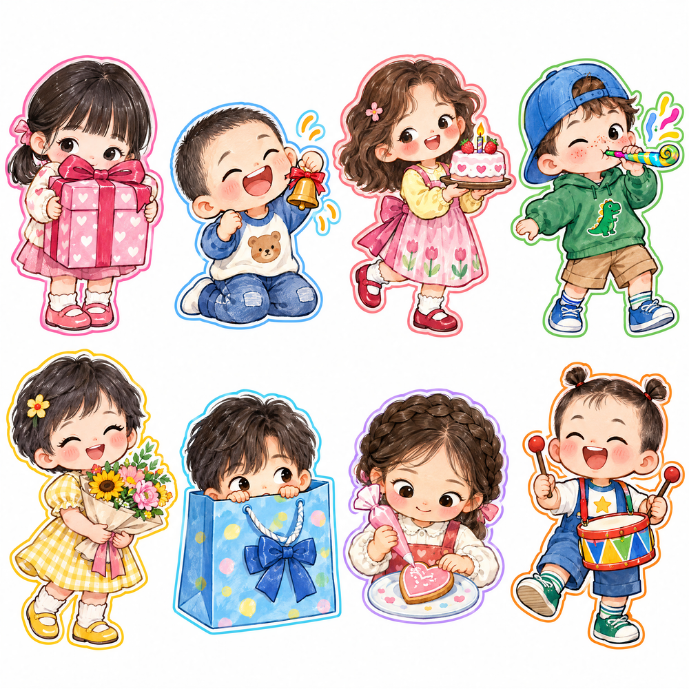 Sticker, Chibi Sinh Nhật, Em Bé Chibi (44)