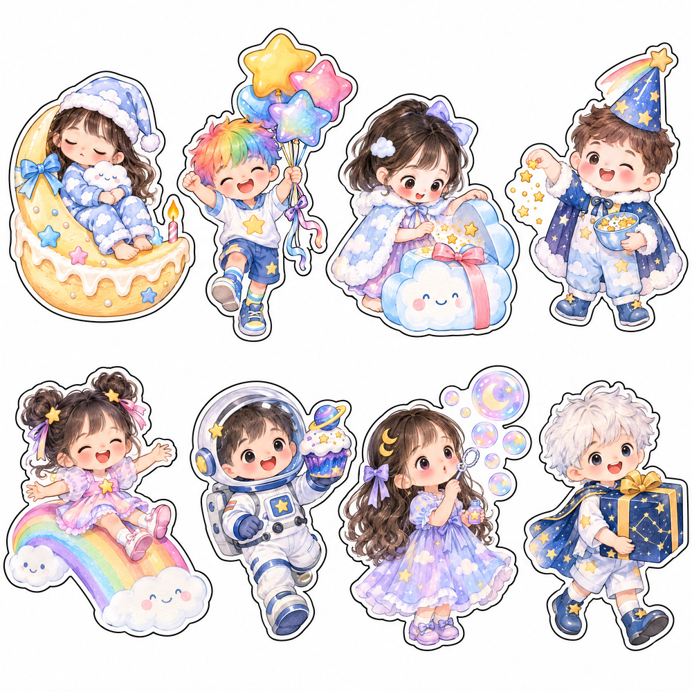Sticker, Chibi Sinh Nhật, Em Bé Chibi (45)