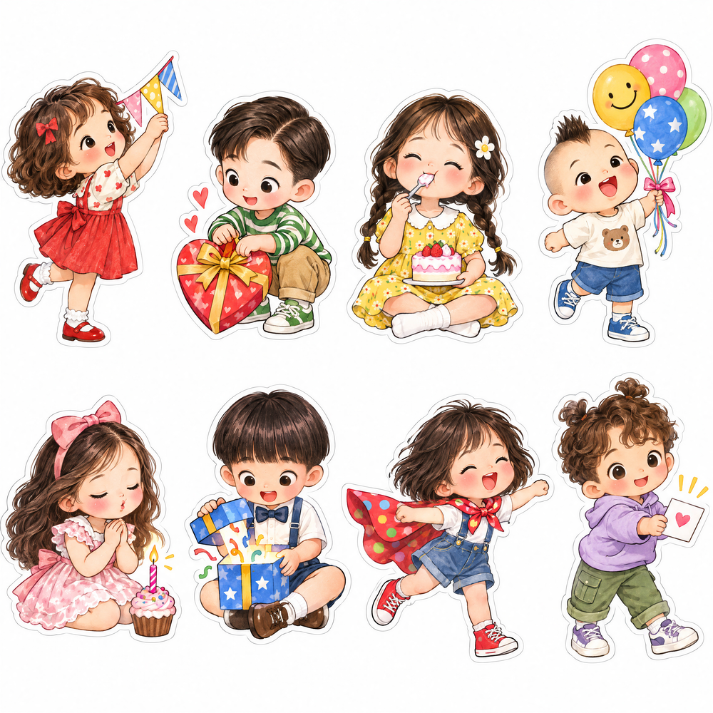 Sticker, Chibi Sinh Nhật, Em Bé Chibi (46)