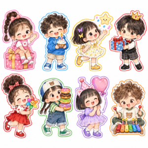Sticker, Chibi Sinh Nhật, Em Bé Chibi (48)