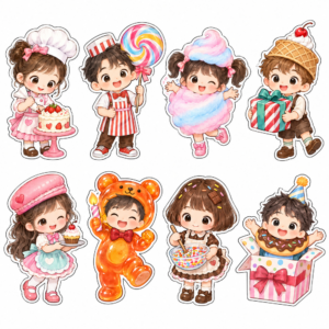 Sticker, Chibi Sinh Nhật, Em Bé Chibi (49)