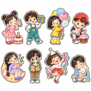 Sticker, Chibi Sinh Nhật, Em Bé Chibi (50)