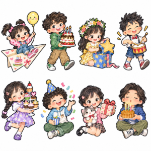 Sticker, Chibi Sinh Nhật, Em Bé Chibi (51)