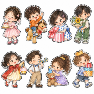 Sticker, Chibi Sinh Nhật, Em Bé Chibi (53)