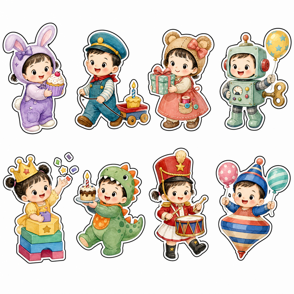 Sticker, Chibi Sinh Nhật, Em Bé Chibi (54)