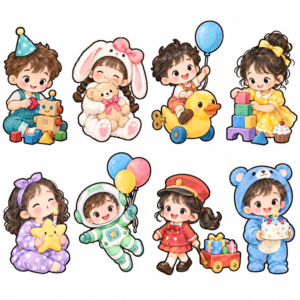 Sticker, Chibi Sinh Nhật, Em Bé Chibi (55)