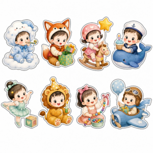 Sticker, Chibi Sinh Nhật, Em Bé Chibi (57)