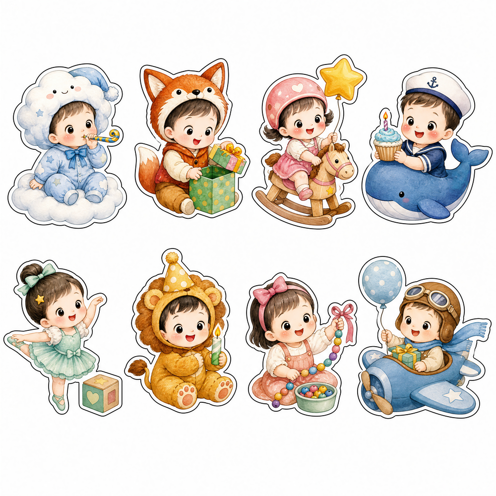 Sticker, Chibi Sinh Nhật, Em Bé Chibi (57)