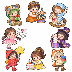 Sticker, Chibi Sinh Nhật, Em Bé Chibi (58)