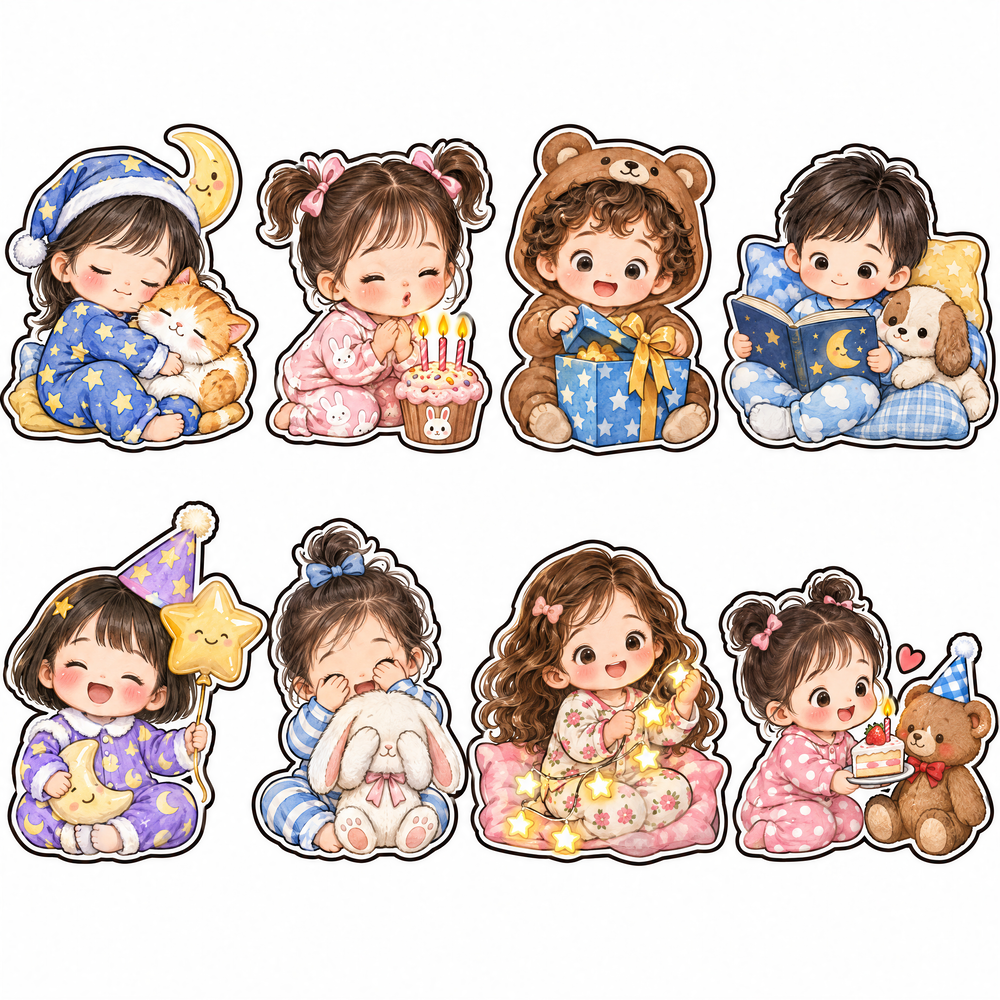 Sticker, Chibi Sinh Nhật, Em Bé Chibi (6)