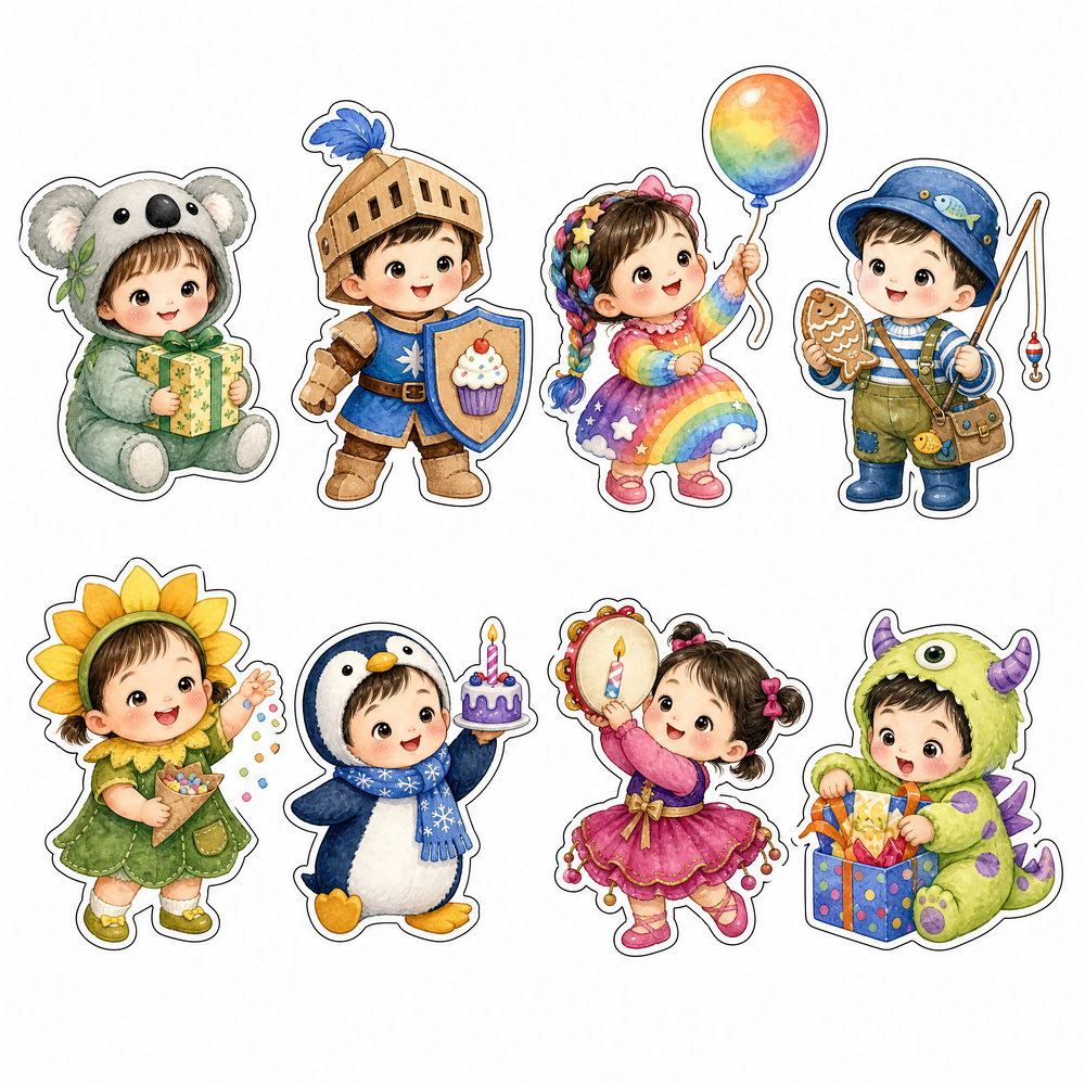 Sticker, Chibi Sinh Nhật, Em Bé Chibi (60)