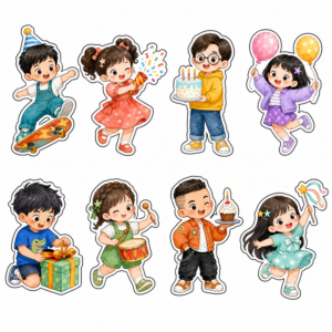 Sticker, Chibi Sinh Nhật, Em Bé Chibi (61)