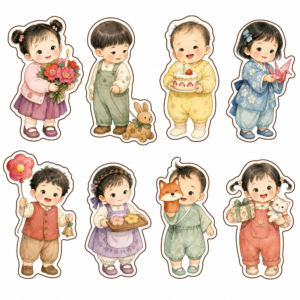 Sticker, Chibi Sinh Nhật, Em Bé Chibi (62)