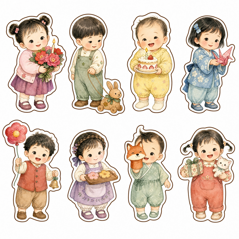 Sticker, Chibi Sinh Nhật, Em Bé Chibi (62)