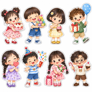 Sticker, Chibi Sinh Nhật, Em Bé Chibi (7)