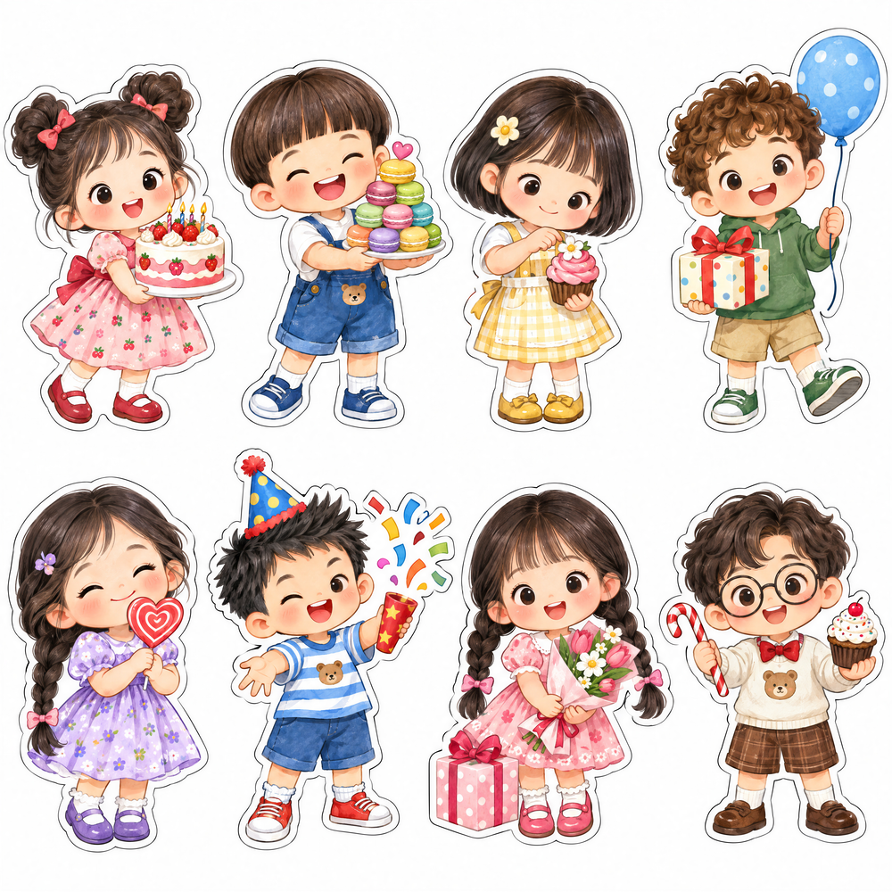 Sticker, Chibi Sinh Nhật, Em Bé Chibi (7)