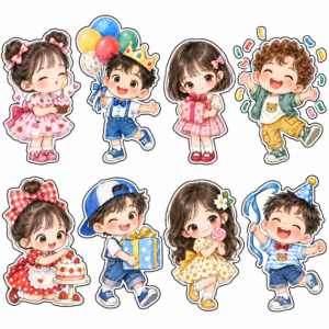 Sticker, Chibi Sinh Nhật, Em Bé Chibi (8)