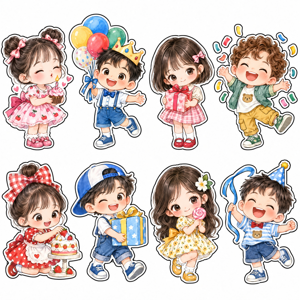 Sticker, Chibi Sinh Nhật, Em Bé Chibi (8)