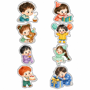 Sticker, Chibi Sinh Nhật, Em Bé Chibi (9)